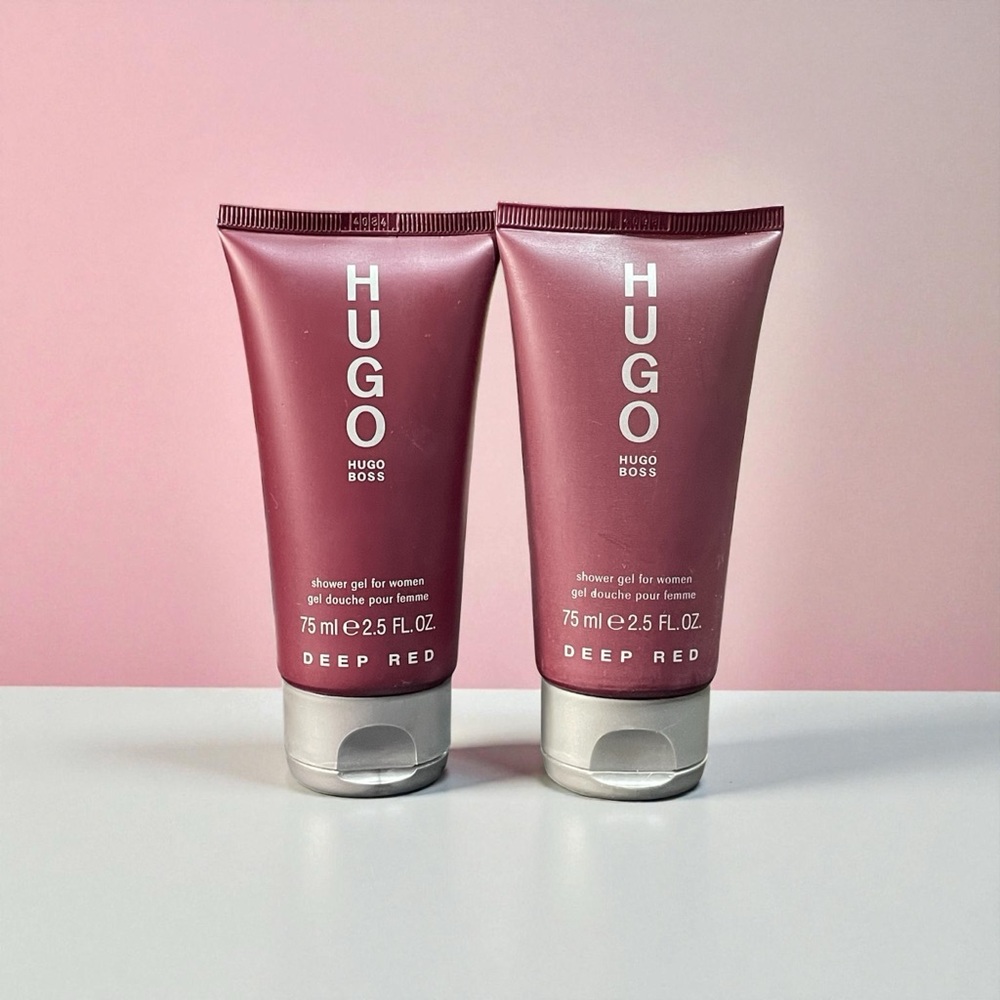 Hugo Boss Deep Red Body Wash for Women Set of 2) 2.5 Oz